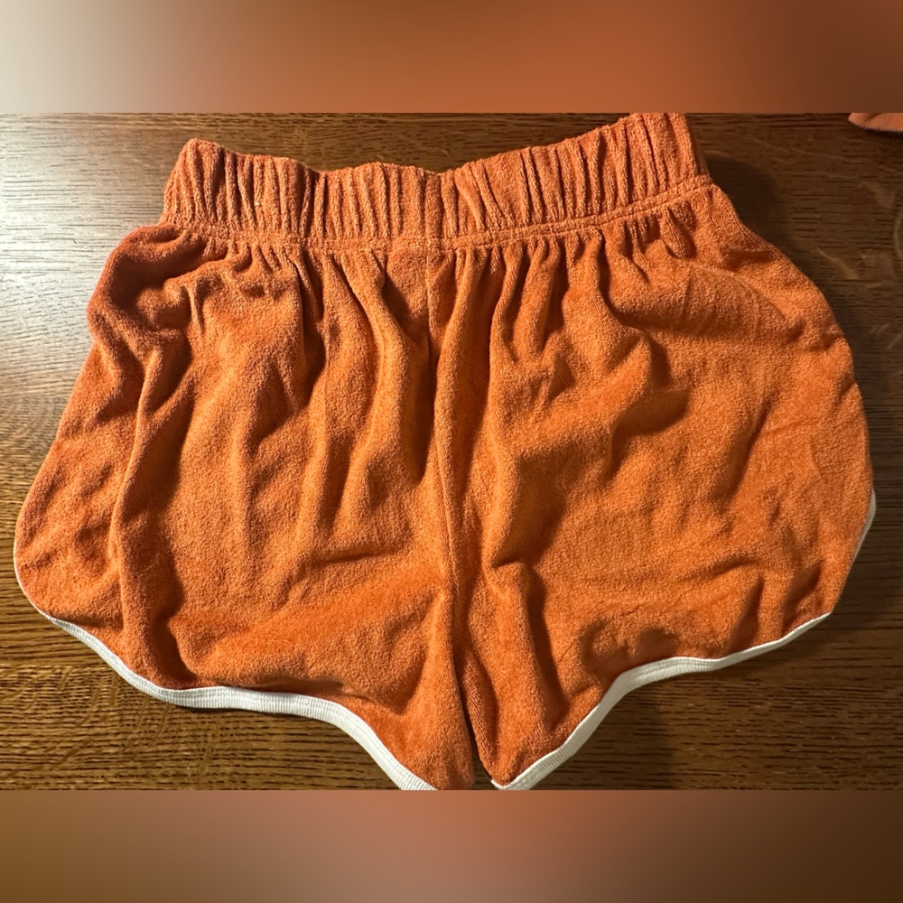 Victoria Secret PINK~Orange Sweatshirt and Shorts Set~Pajamas Sleepwear - Picture 4 of 7